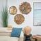 Gold Colored Abstract Leaf Round Metal Discs Wall Décor Set